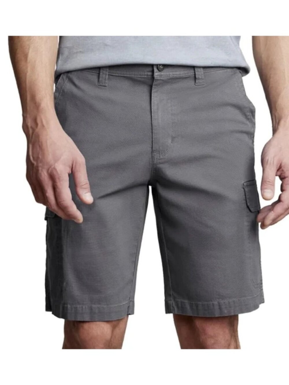 NWT Copper & Oak Men's 30 Gray Ripstop Cargo Shorts Waist Stretch Fabric